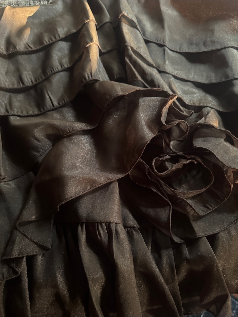 Commense Tiered Ruffle Chiffon Halter Top with 3D Flower - Picture 4 of 4
